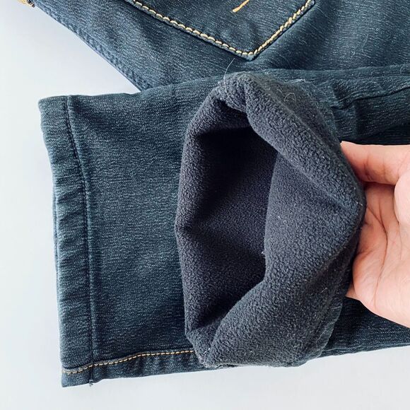 Women's Flecce Jeans High Rise Embroidered Size 30 Made in Korea - Picture 7 of 13